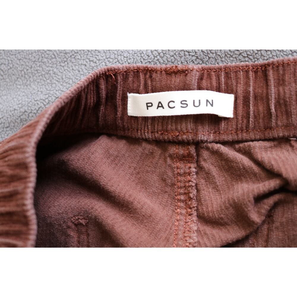 PACSUN Mens Medium Cargo Pants Brown Corduroy Loose Straight 7 pockets Boho - Picture 10 of 11